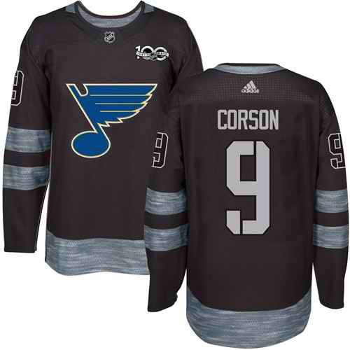 Blues #9 Shayne Corson Black 1917-2017 100th Anniversary Stitched NHL Jersey