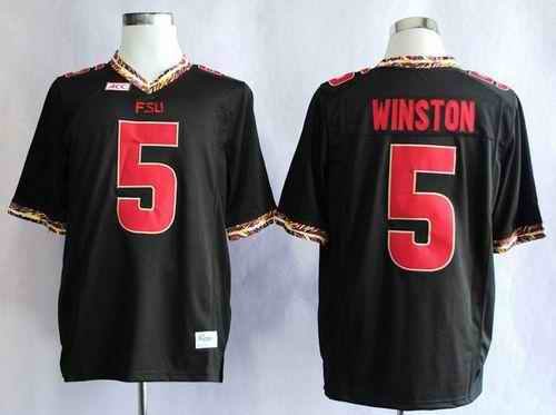 Seminoles #5 Jameis Winston Black Stitched NCAA Jersey