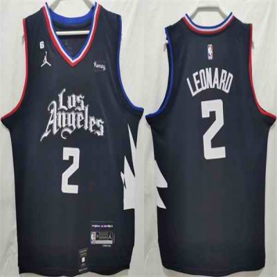 Men's Los Angeles Clippers #2 Kawhi Leonard Black Stitched Jersey