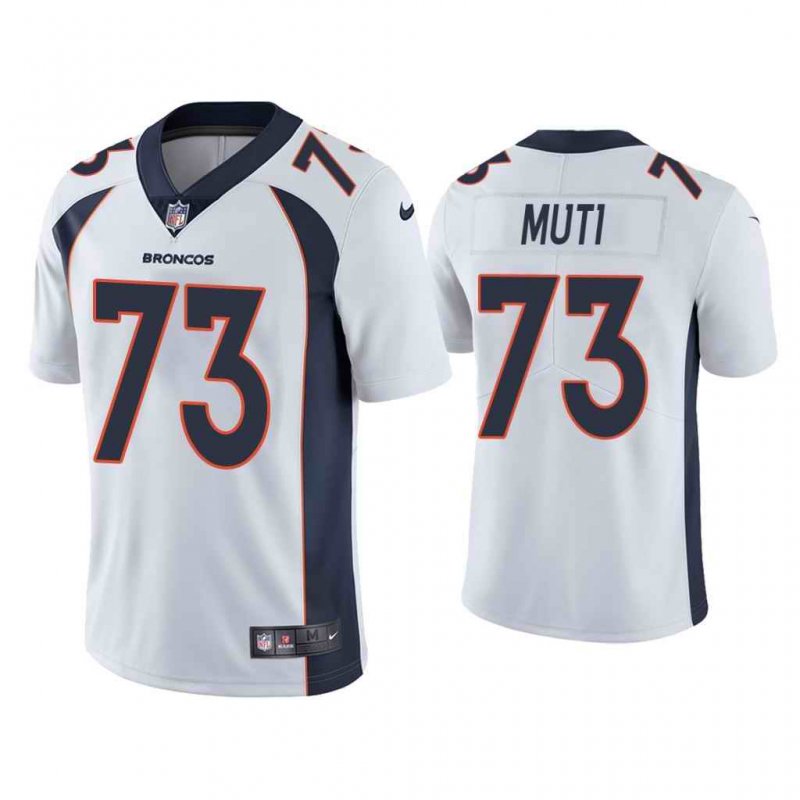 Men's Denver Broncos #73 Netane Muti White Vapor Untouchable Limited Stitched Jersey