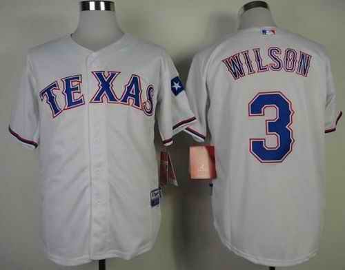 Rangers #3 Russell Wilson White Cool Base Stitched MLB Jersey