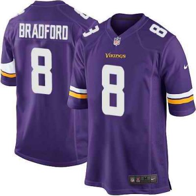 Nike Vikings #8 Sam Bradford Purple Team Color Youth Stitched NFL Elite Jersey