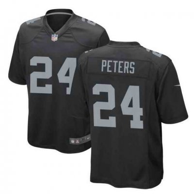 Men's Las Vegas Raiders #24 Marcus Peters Black Stitched Football Game Jersey