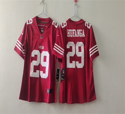 Women's San Francisco 49ers #29 Talanoa Hufanga Red Vapor Stitched Jersey(Run Small)