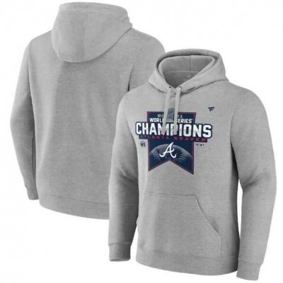 Men's Atlanta Braves 2021 Heathered Gray World Series Champions Locker Room Big & Tall Pullover Hoodie