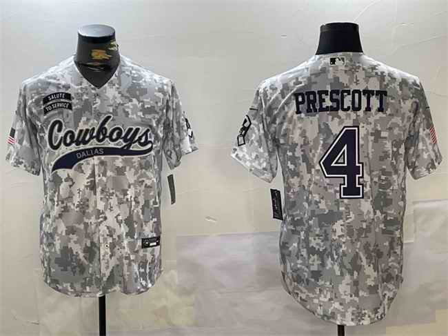 Men's Dallas Cowboys #4 Dak Prescott 2024 Arctic Camo Salute to Service Stitched Baseball Jersey