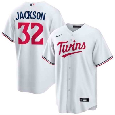 Men's Minnesota Twins #32 Jay Jackson White Cool Base Stitched Baseball Jersey