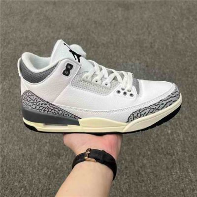 Men's Running weapon Air Jordan 3 White/Grey Shoes 084