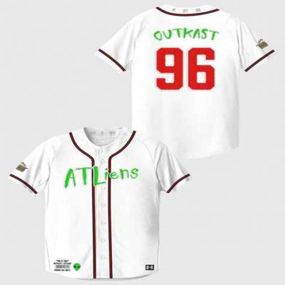 Men's ATLiens #96 25th Anniversary White Stitched Baseball Jersey