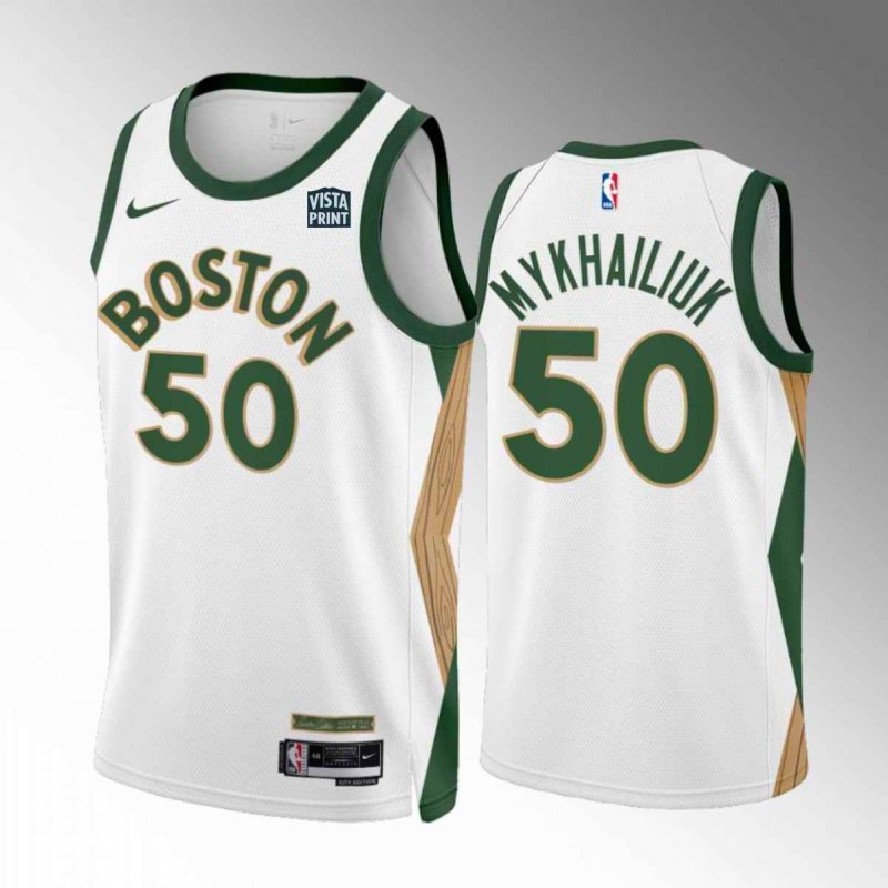 Men's Boston Celtics #50 Svi Mykhailiuk White 2023/24 City Edition Stitched Basketball Jersey