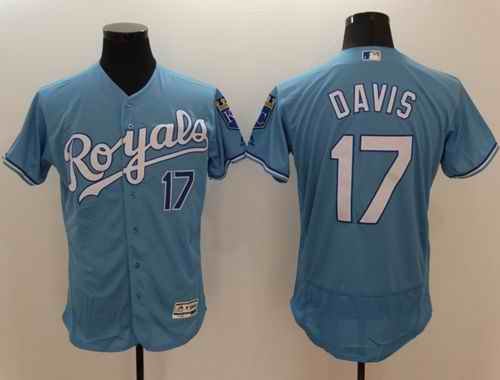 Royals #17 Wade Davis Light Blue Flexbase Authentic Collection Stitched MLB Jersey