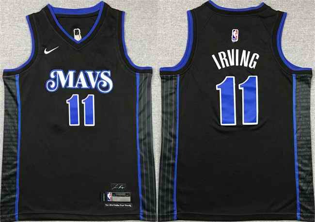 Youth Dallas Mavericks #11 Kyrie Irving Black City Edition Stitched Basketball Jersey