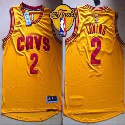 Revolution 30 Cavaliers #2 Kyrie Irving Gold The Finals Patch Stitched Youth NBA Jersey