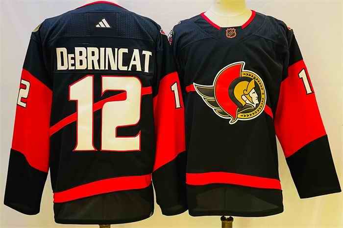 Men's Ottawa Senators #12 Alex DeBrincat Black Stitched Jersey