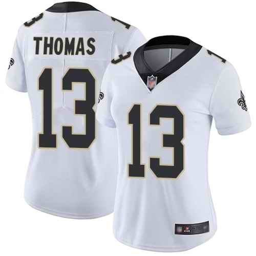 Women's New Orleans Saints #13 Michael Thomas White Vapor Untouchable Limited Stitched NFL Jersey(Runs Small)