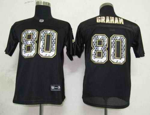 Sideline Black United Saints #80 Jimmy Graham Black Stitched Youth NFL Jersey