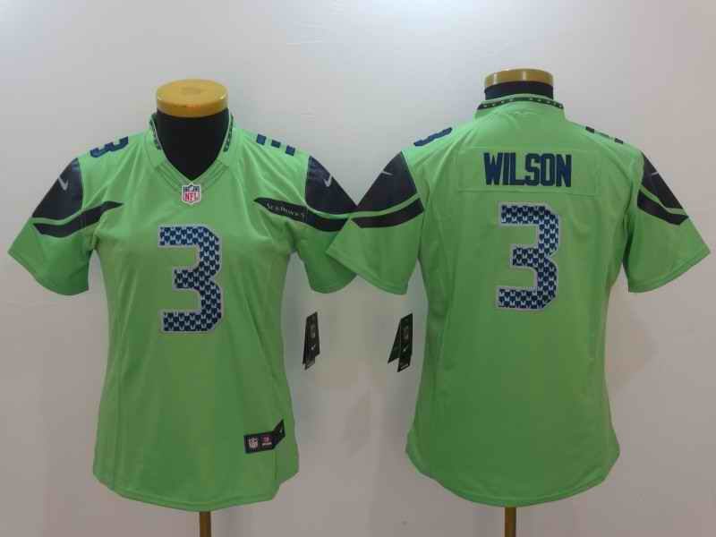 Women's Seattle Seahawks #3 Russell Wilson Green Vapor Untouchable Limited Stitched NFL Jersey