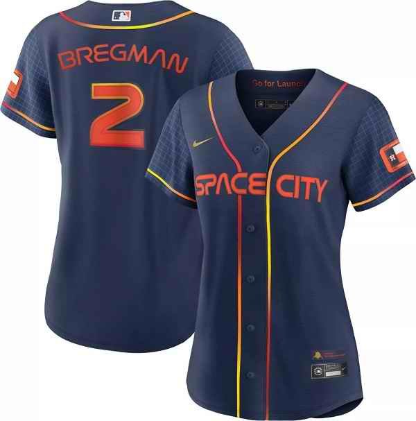 Women's Houston Astros #2 Alex Bregman 2022 Navy City Connect Stitched Jersey(Run Small)