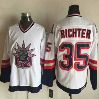 Rangers #35 Mike Richter White CCM Statue of Liberty Stitched NHL Jersey