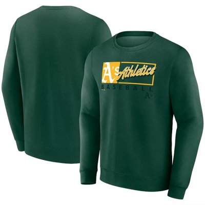 Men's Oakland Athletics Green Focus Fleece Pullover Sweatshirt