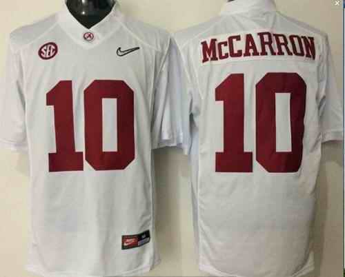 Crimson Tide #10 AJ McCarron White Limited Stitched NCAA Jersey