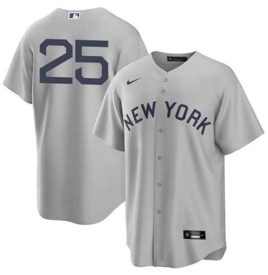 Men's New York Yankees #25 Gleyber Torres 2021 Grey Field of Dreams Cool Base Stitched Baseball Jersey