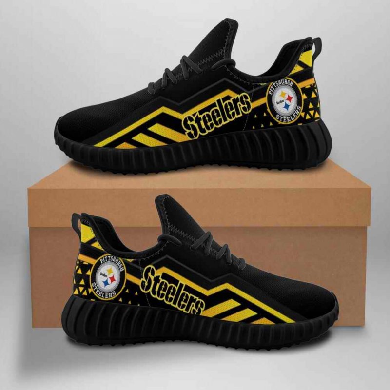 Women's Pittsburgh Steelers Mesh Knit Sneakers/Shoes 020