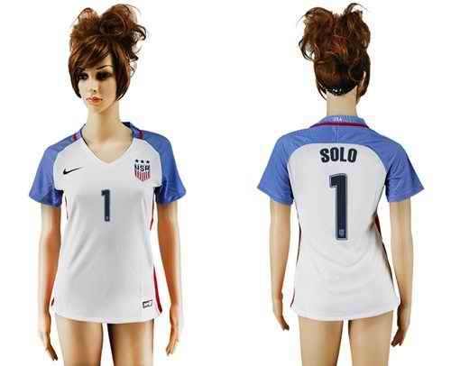 Women's USA #1 Solo Home Soccer Country Jersey