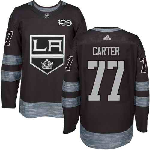 Kings #77 Jeff Carter Black 1917-2017 100th Anniversary Stitched NHL Jersey