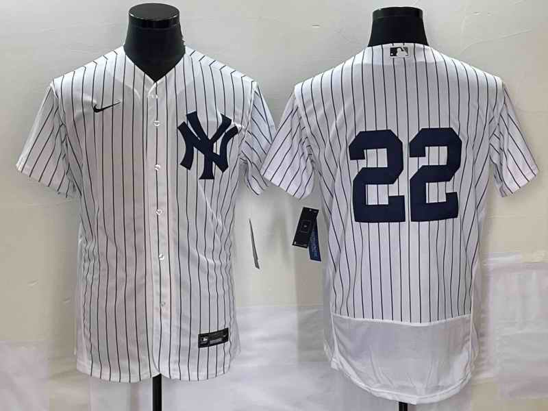 Men's New York Yankees #22 Juan Soto White Flex Base Stitched Baseball Jersey