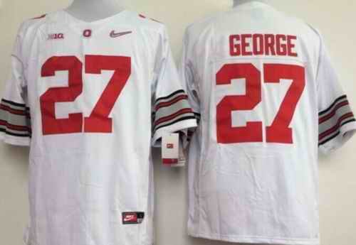 Buckeyes #27 Eddie George White Stitched NCAA Jersey