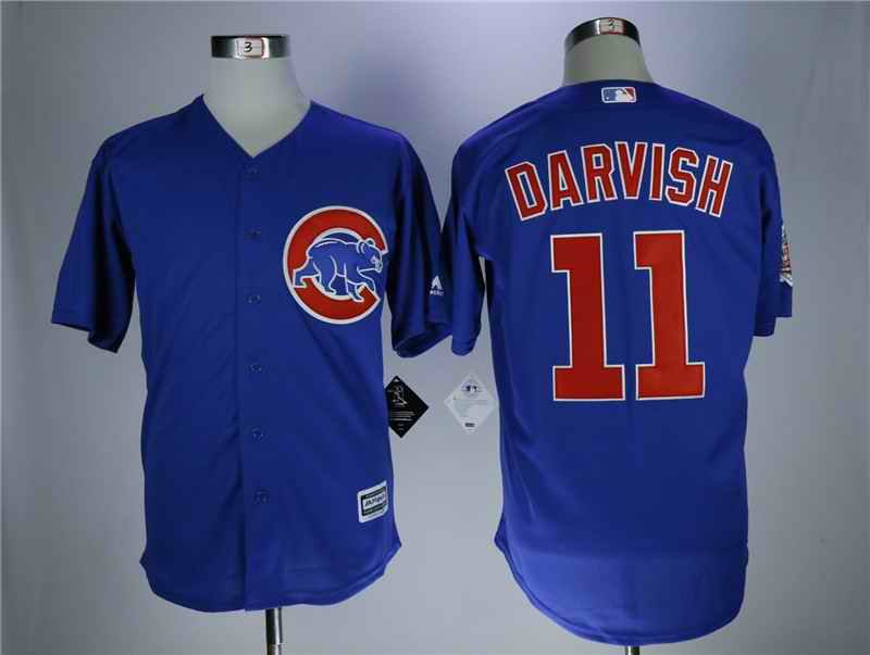 Men's Chicago Cubs #11 Yu Darvish Royal Cool Base Stitched MLB Jersey