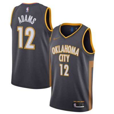 Men's Oklahoma City Thunder #12 Steven Adams Charcoal 2019/20 City Edition Stitched Basketball Jersey