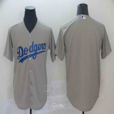 Men's Los Angeles Dodgers Gray Blank Cool Base Stitched MLB Jersey