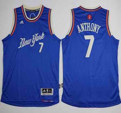 Knicks #7 Carmelo Anthony Blue 2015-2016 Christmas Day Stitched Youth NBA Jersey