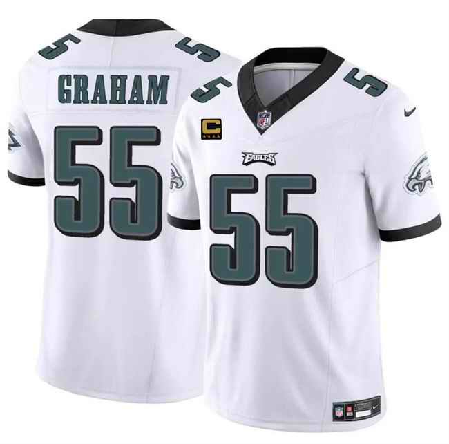 Men's Philadelphia Eagles #55 Brandon Graham White 2024 F.U.S.E With 4-Star C Patch Vapor Untouchable Limited Stitched Football Jersey