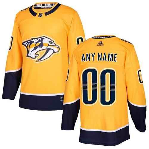 Men's Adidas Nashville Predators Custom Gold Stitched Jersey