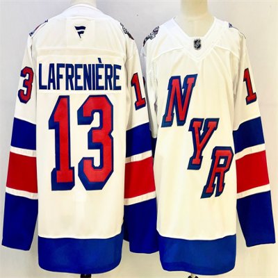 Men's New York Rangers #13 Alexis Lafreniere White 2024-25 Stadium Series Stitched Jersey