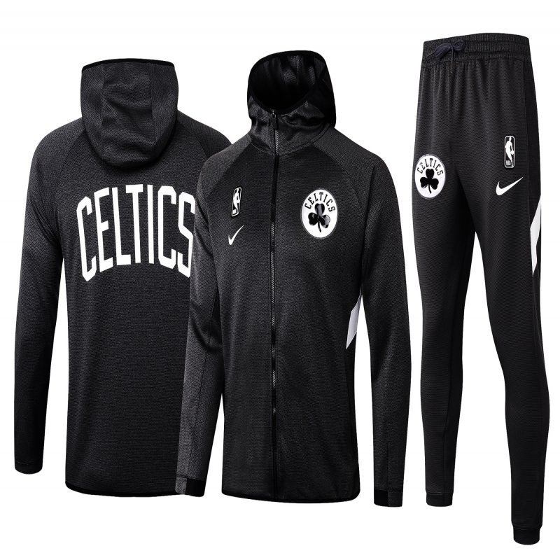 Men's Boston Celtics Black Warmup Hoodiesuit