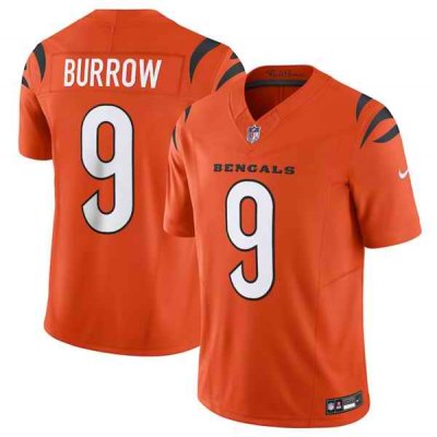 Men's Cincinnati Bengals #9 Joe Burrow Orange 2023 F.U.S.E. Vapor Untouchable Limited Stitched Jersey