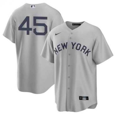 Men's New York Yankees #45 Gerrit Cole 2021 Grey Field of Dreams Cool Base Stitched Baseball Jersey