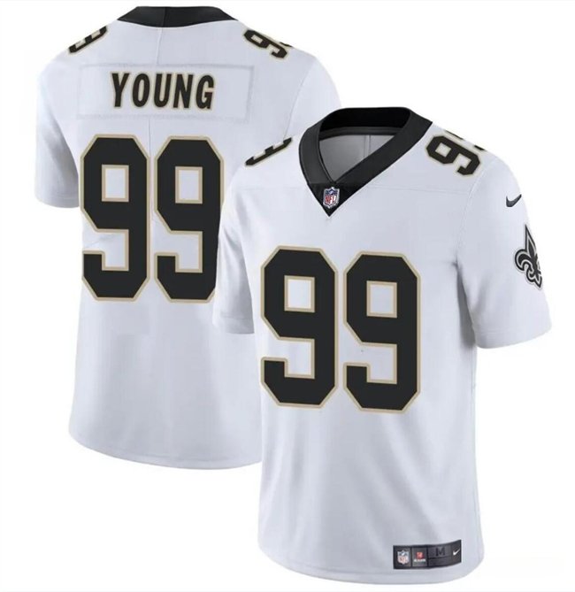 Youth New Orleans Saints #99 Chase Young White Vapor Limited Stitched Football Jersey