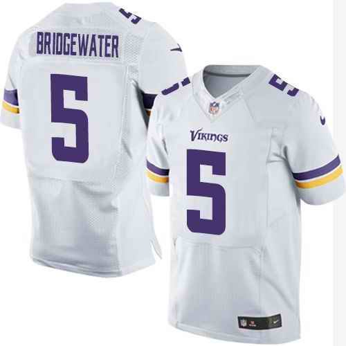 Nike Vikings #5 Teddy Bridgewater White Men's Stitched NFL Elite Jersey