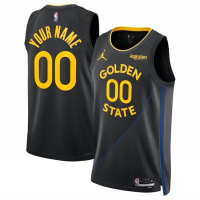 Men's Golden State Warriors Active Player Custom Black 2024/25 Statement Edition Stitched Basketball Jersey