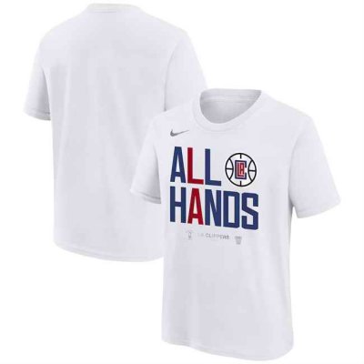 Men's Los Angeles Clippers White 2024 Playoffs Mantra T-Shirt