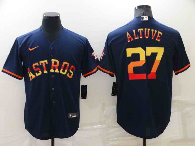 Men's Houston Astros #27 Jose Altuve 2022 Navy Cool Base Stitched Jersey