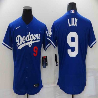 Men's Los Angeles Dodgers #9 Gavin Lux Royal Flex Base Stitched Jersey