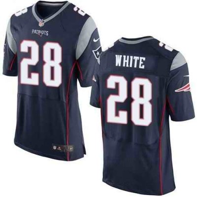 Nike Patriots #28 James White Navy Blue Team Color Men's Stitched NFL New Elite Jersey