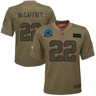 Youth Carolina Panthers  #22 Christian McCaffrey Camo Salute To Service Limited Stitched NFL Jersey