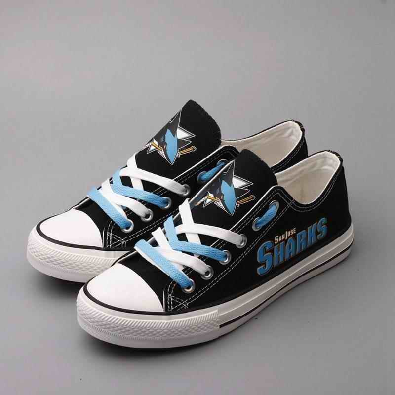 Women's San Jose Sharks Repeat Print Low Top Sneakers 001